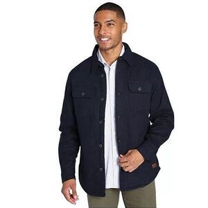 Jachs New York‎ Men's Wool Blend Sherpa Lined Shirt Jacket Navy Blue XL